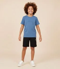 Camiseta Infantil em Algodão com Lettering Embossed – Tam 5 a 14 Anos