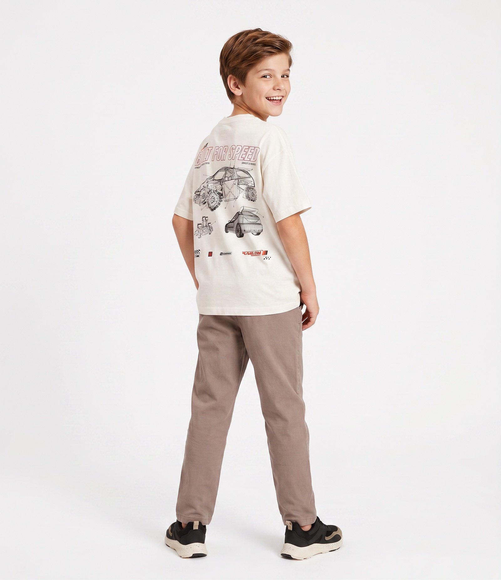 Camiseta Oversized Infantil Estampa Racing – Tam 5 a 14 Anos Branco 1