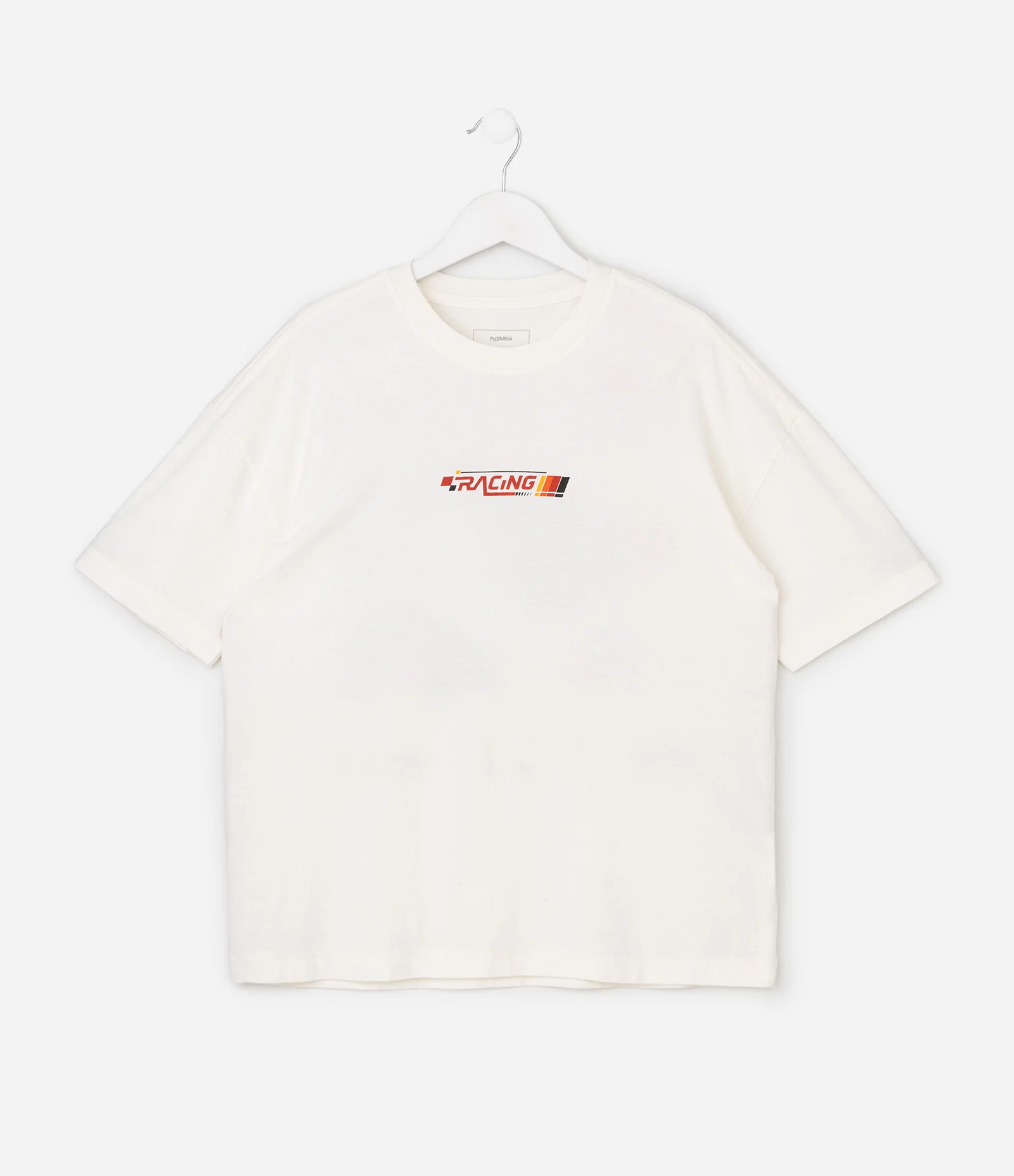 Camiseta Oversized Infantil Estampa Racing – Tam 5 a 14 Anos Branco 3