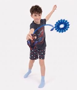 Pijama Infantil Em Algodão Homem Aranha com Lança Teia - Tam 3 a 10 Anos