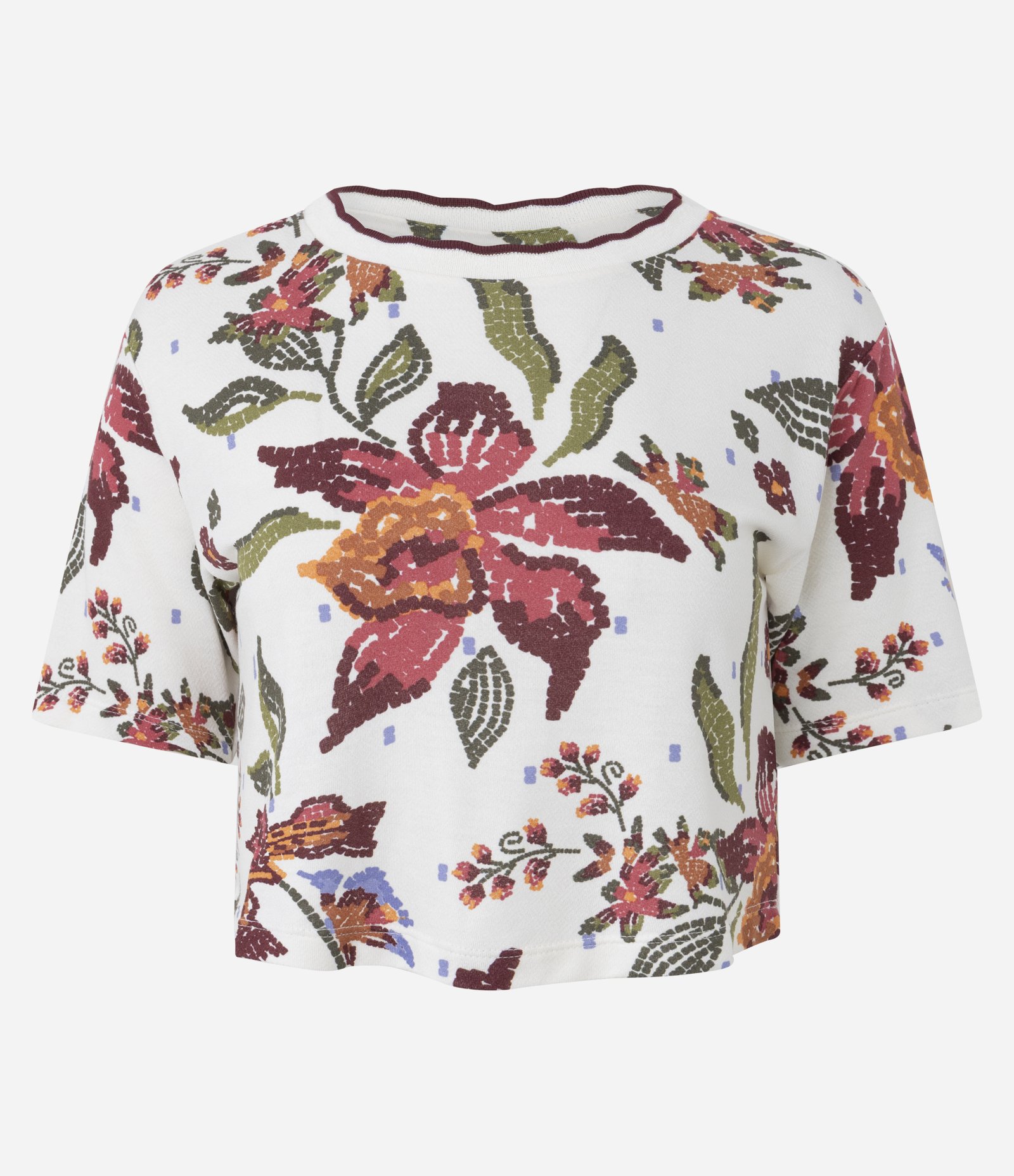 Blusa em Moletinho de Viscose com Estampa Floral Branco 5