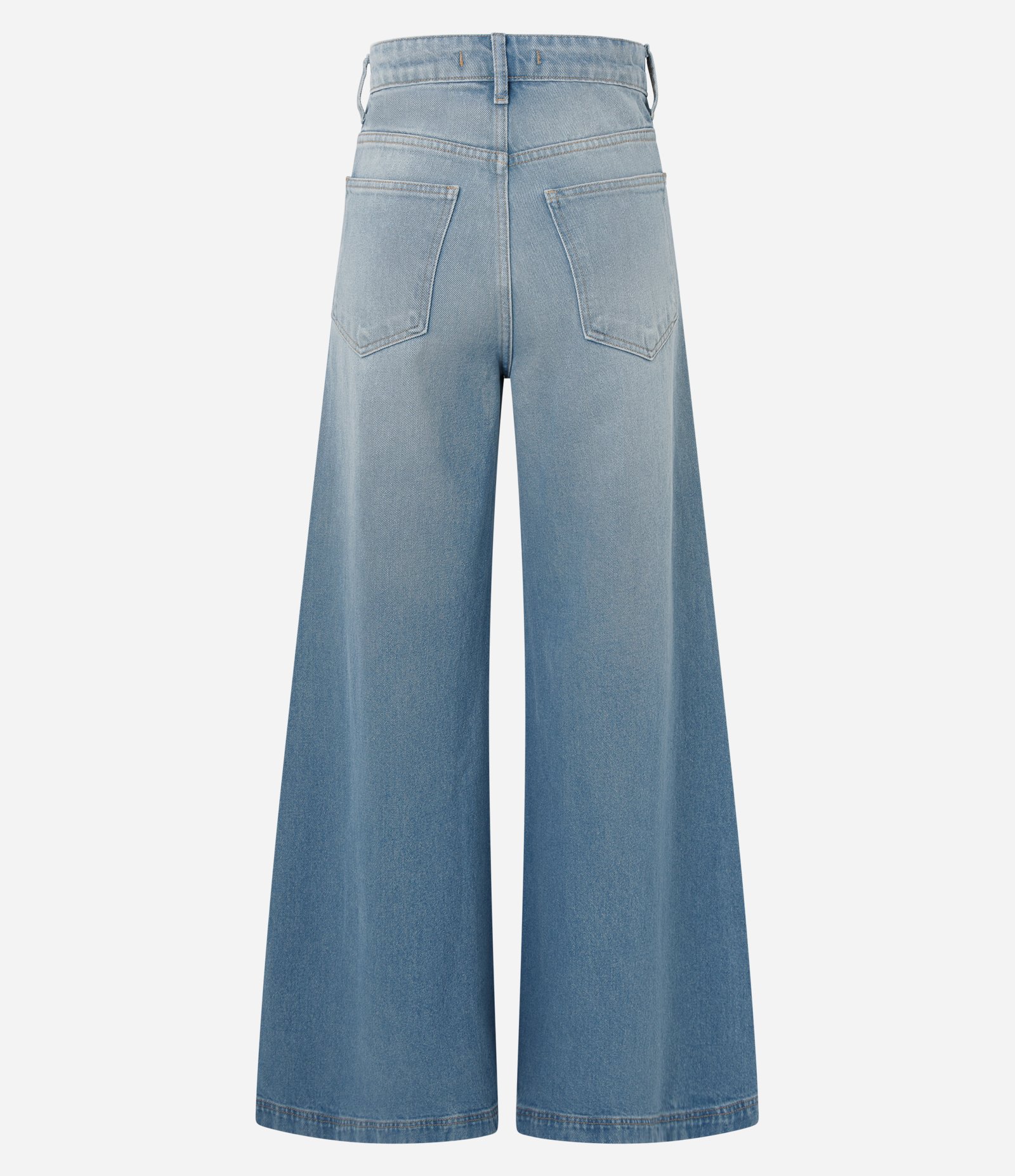 Calça Super Wide em Jeans com Cintura Alta Azul Claro 6