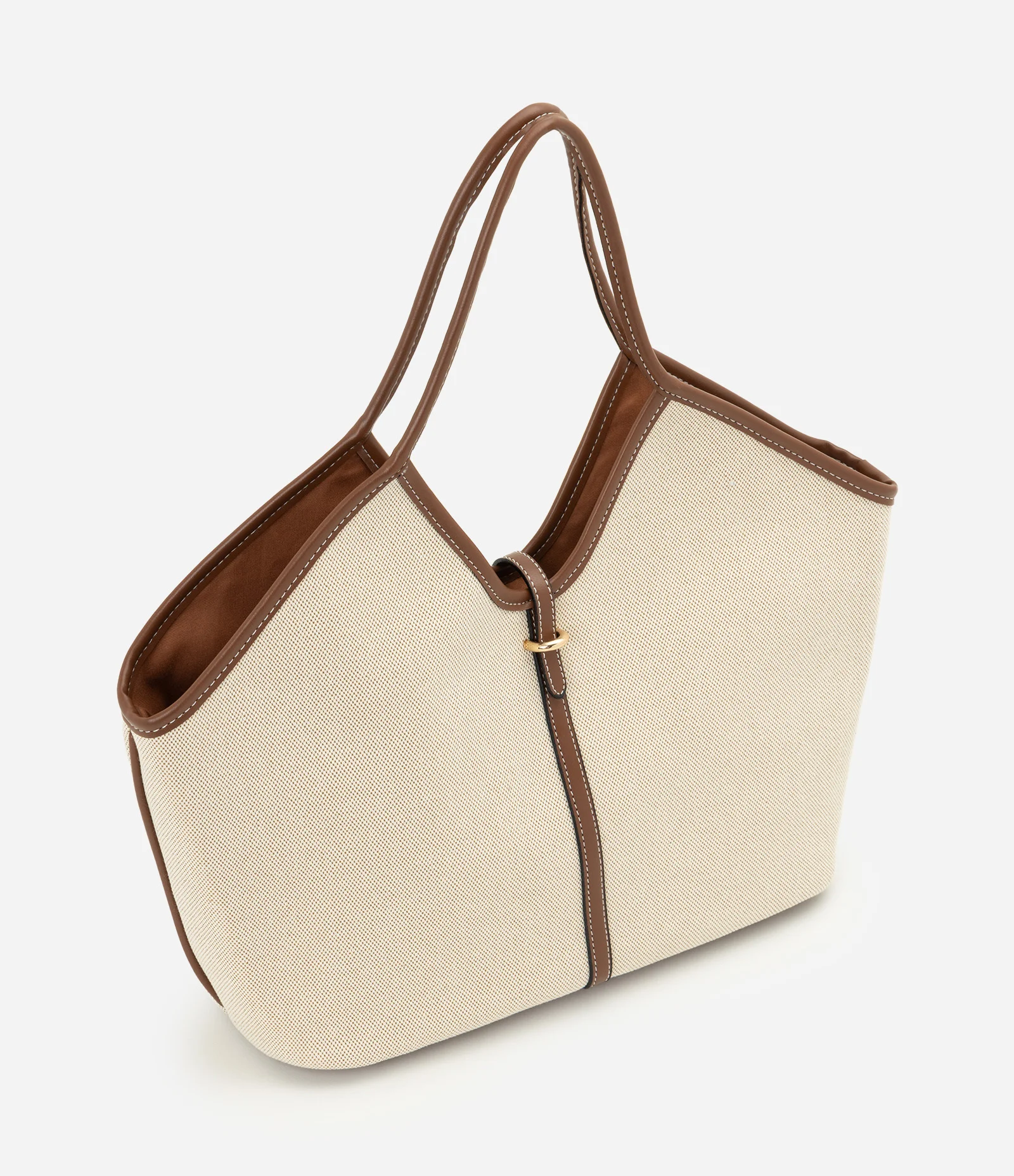 Bolsa Shopper Grande com Detalhes Contrastantes Off White 1