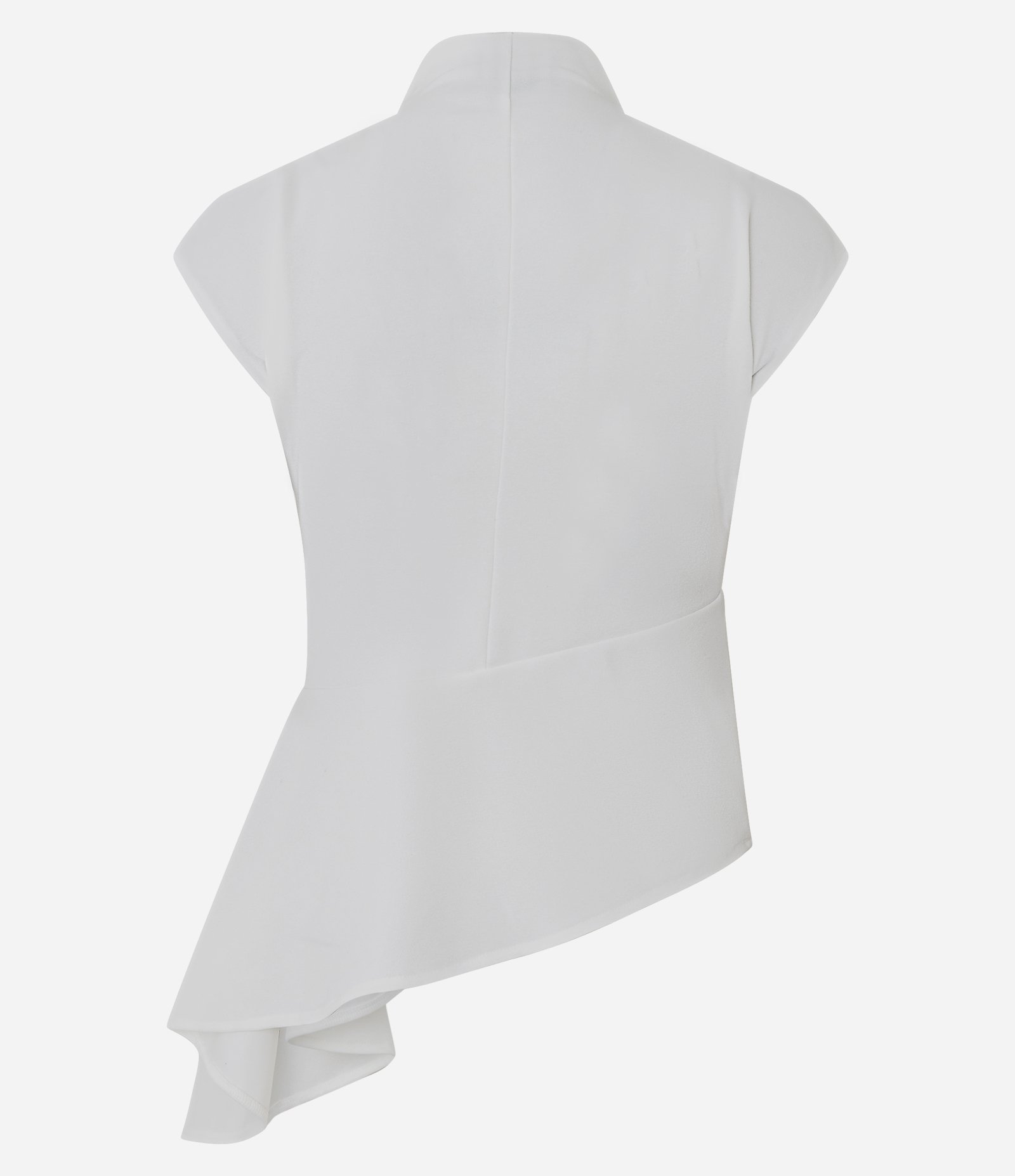Blusa Assimétrica Estruturada com Gola Alta Branco 6