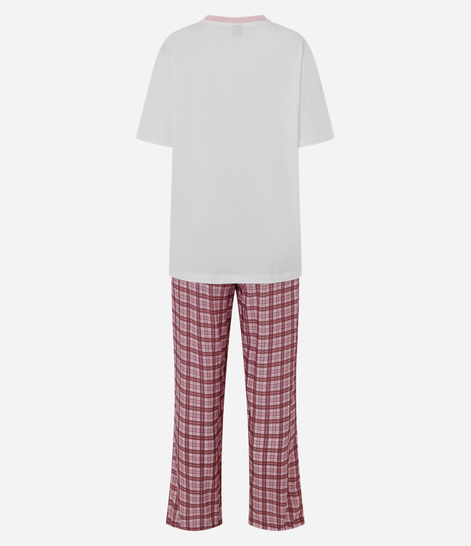 Pijama Regular em Algodão com Estampa Gato com Capacete Branco 2