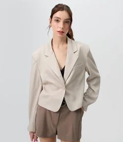 Blazer Boxy Cropped Alfaiatado Xadrez