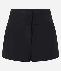 Micro Short Alfaiataria com Pala Transpassada e Bolsos