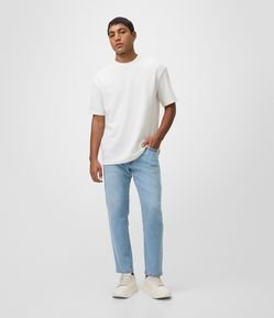 Calça Jeans Slim Cropped com Desgaste