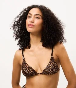 Biquíni Top Cortininha com Estampa Animal Print