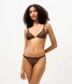 Biquíni Calcinha String Fio Duplo com Estampa Animal Print
