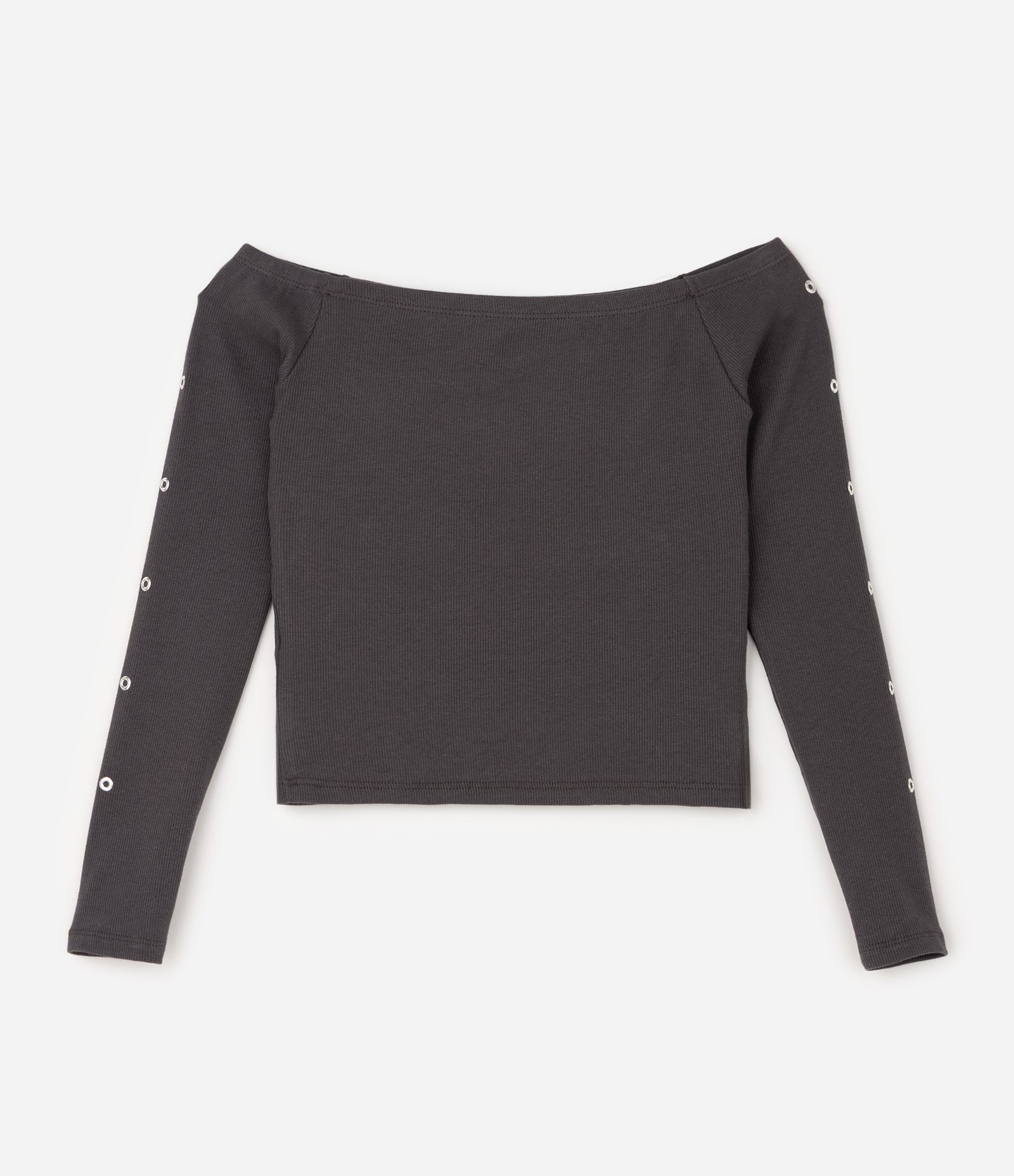 Blusa Infantil com Bordado Kuromi e Ilhós nas Mangas - Tam 1 a 16 anos Preto 3