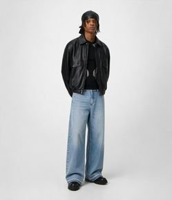 Calça Mega Baggy em Jeans com Barra Desfiada