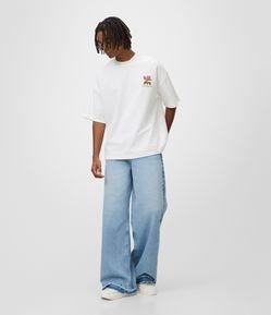 Calça Mega Baggy em Jeans com Barra Desfiada