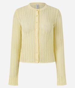 Cardigan em Tricô Leve com Botões Frontais