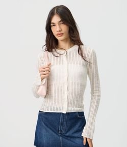 Cardigan em Tricô Leve com Botões Frontais