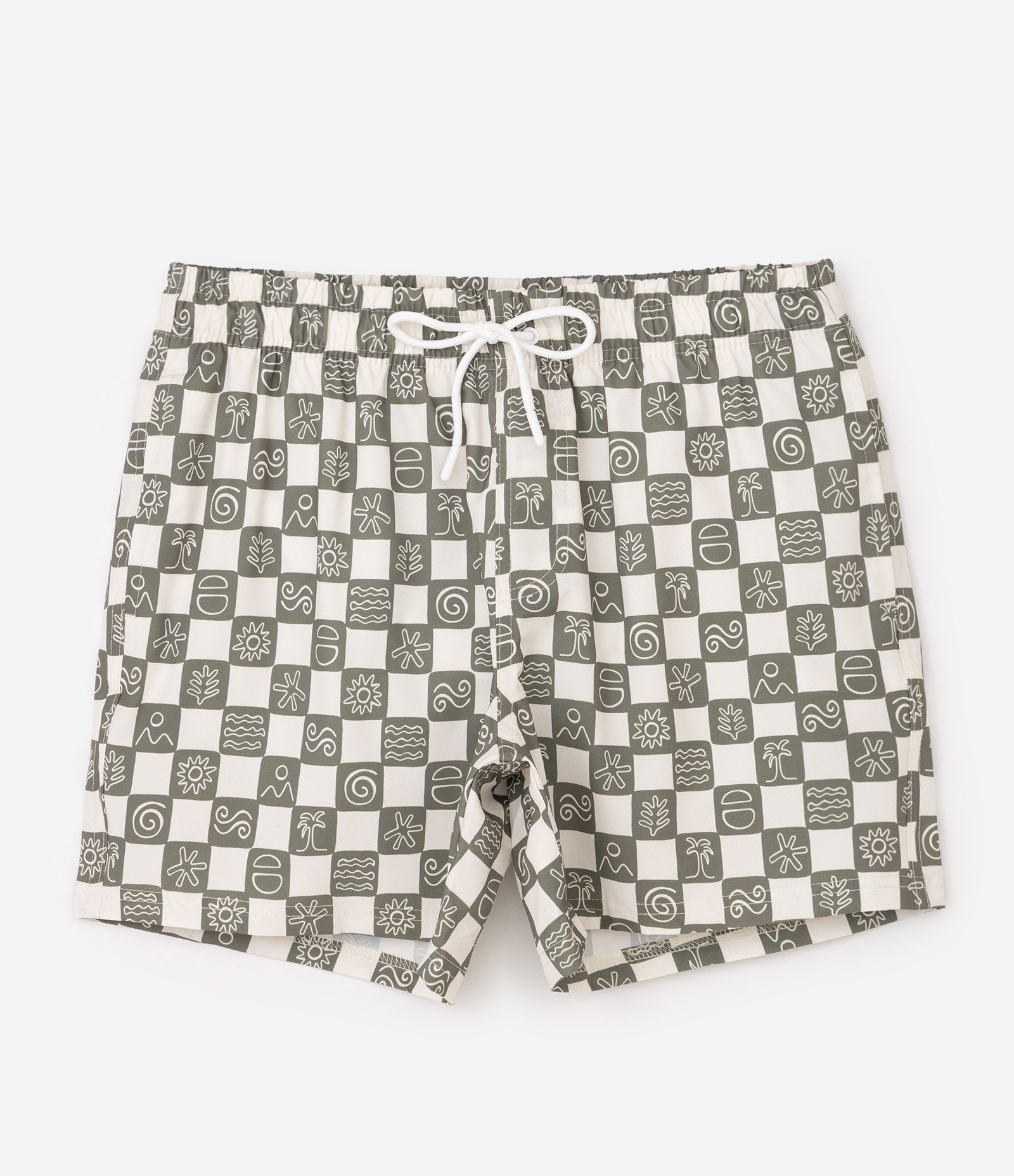 Bermuda com Estampa Grid Ilhas Off White 5