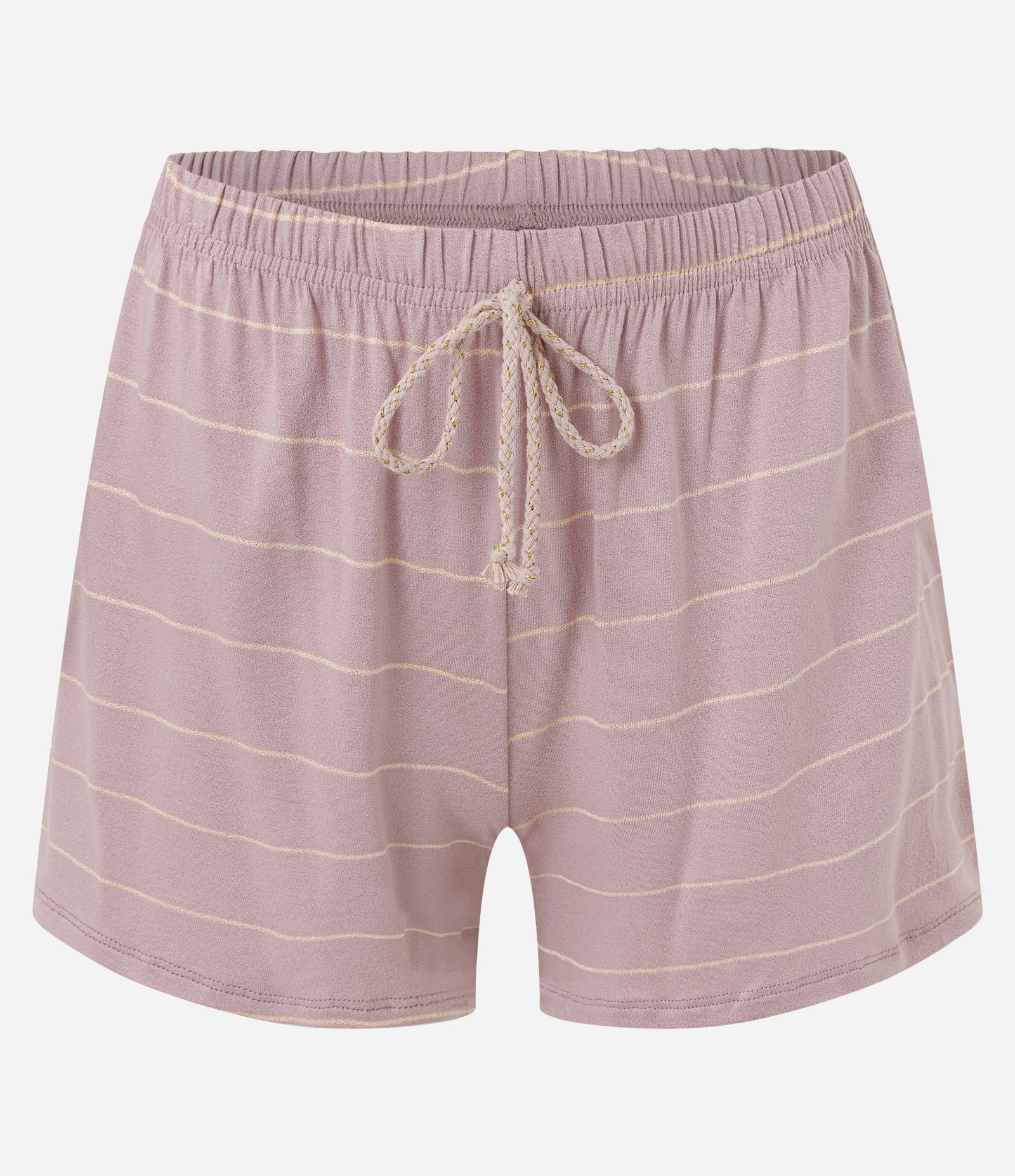 Pijama Curto em Viscolycra com Estampa Listrada e Fio Metalizado Rosa 4