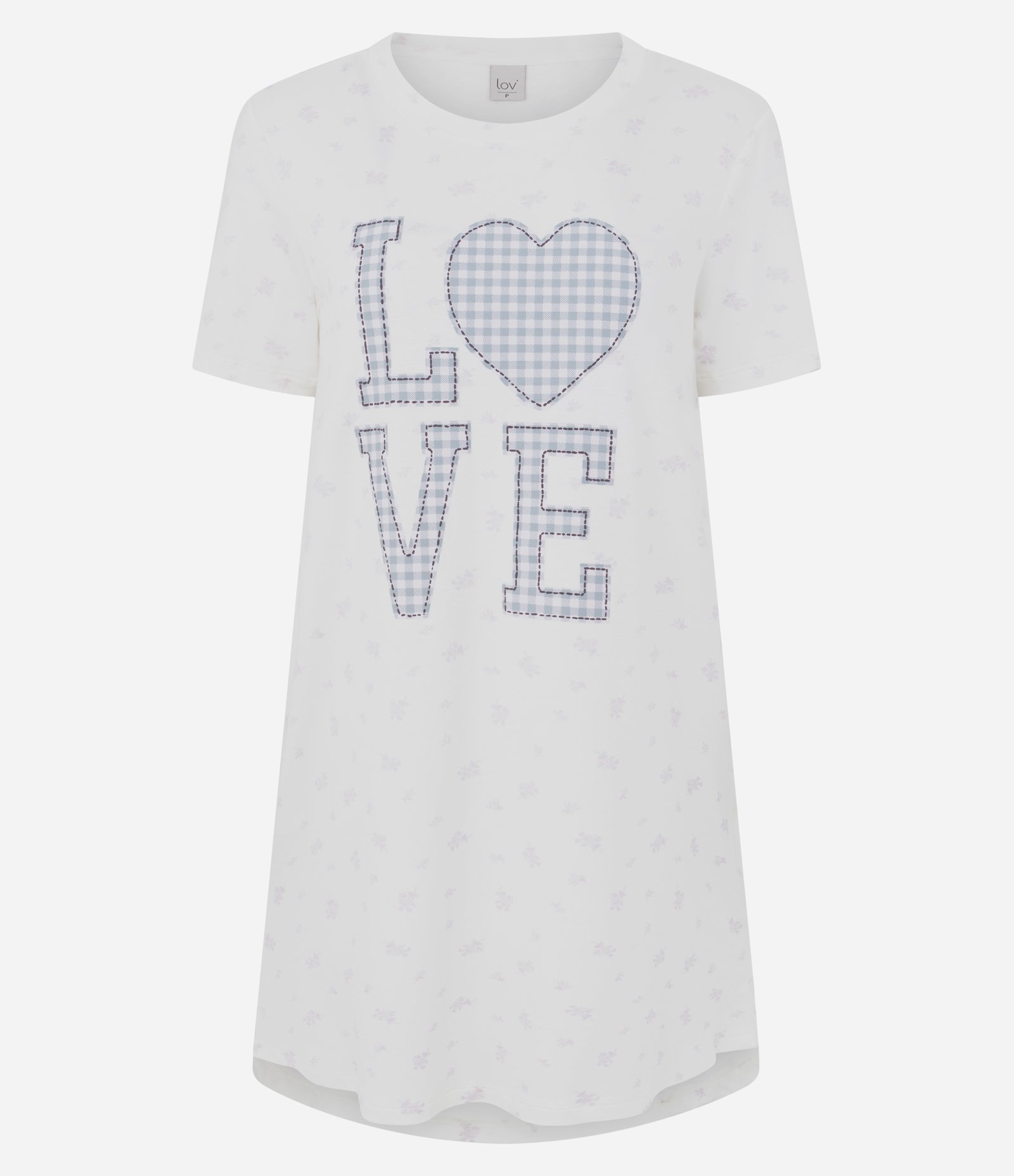 Camisola Curta em Viscolycra com Lettering Love Branco 4