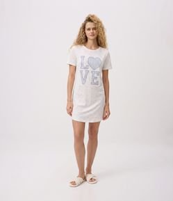 Camisola Curta em Viscolycra com Lettering Love