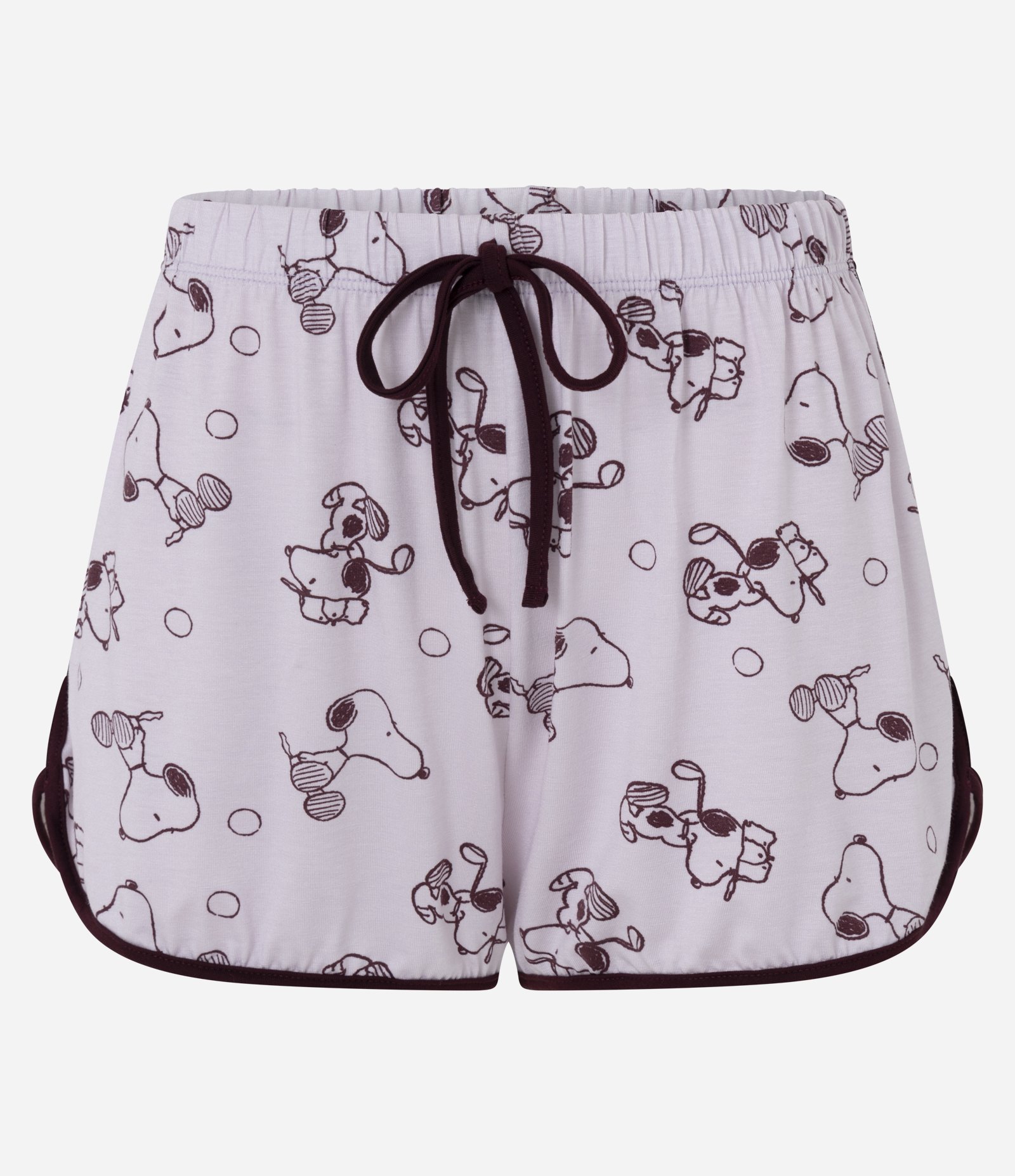 Short de Pijama em Viscolycra com Estampa Snoopy Lilás 1
