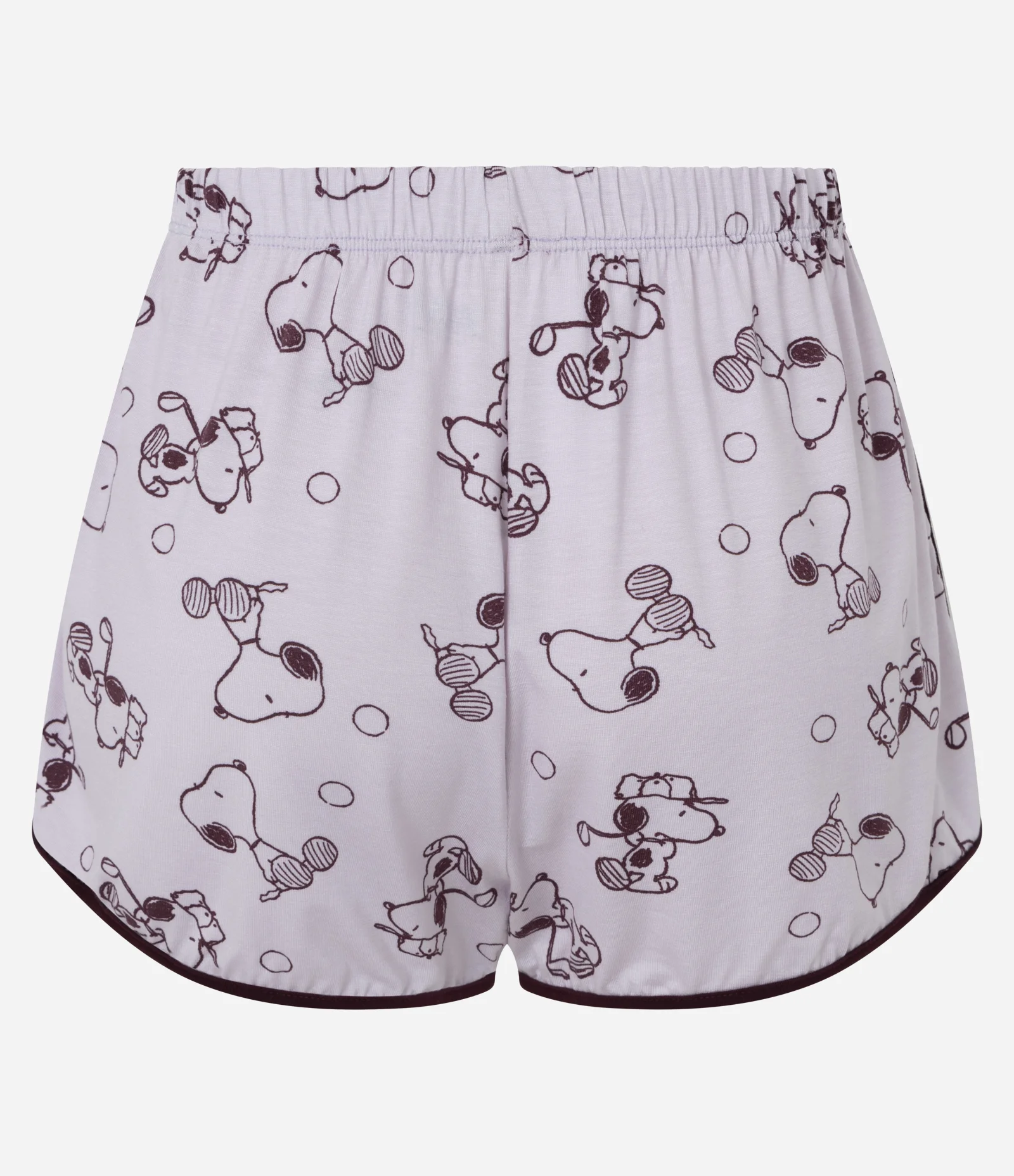 Short de Pijama em Viscolycra com Estampa Snoopy Lilás 2