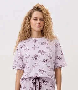 Blusa de Pijama em Viscolycra com Estampa Snoopy