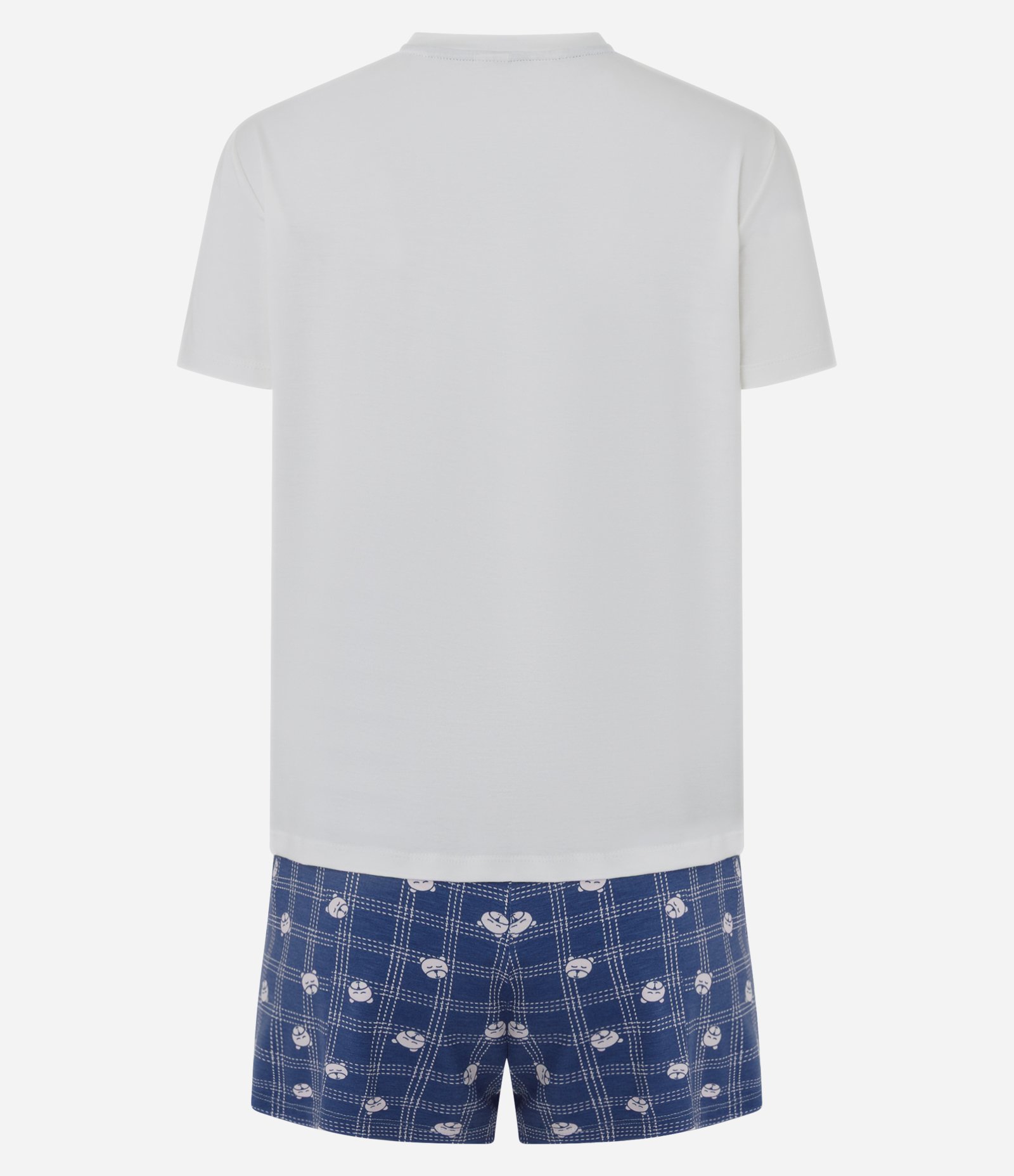 Pijama Curto em Viscolycra com Estampa de Urso Branco/Azul 6