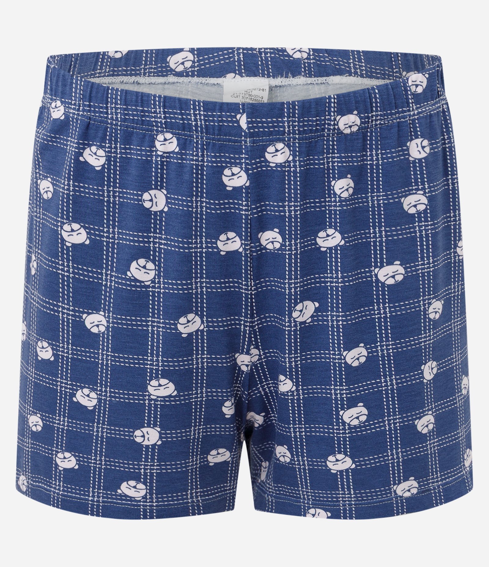 Pijama Curto em Viscolycra com Estampa de Urso Branco/Azul 7