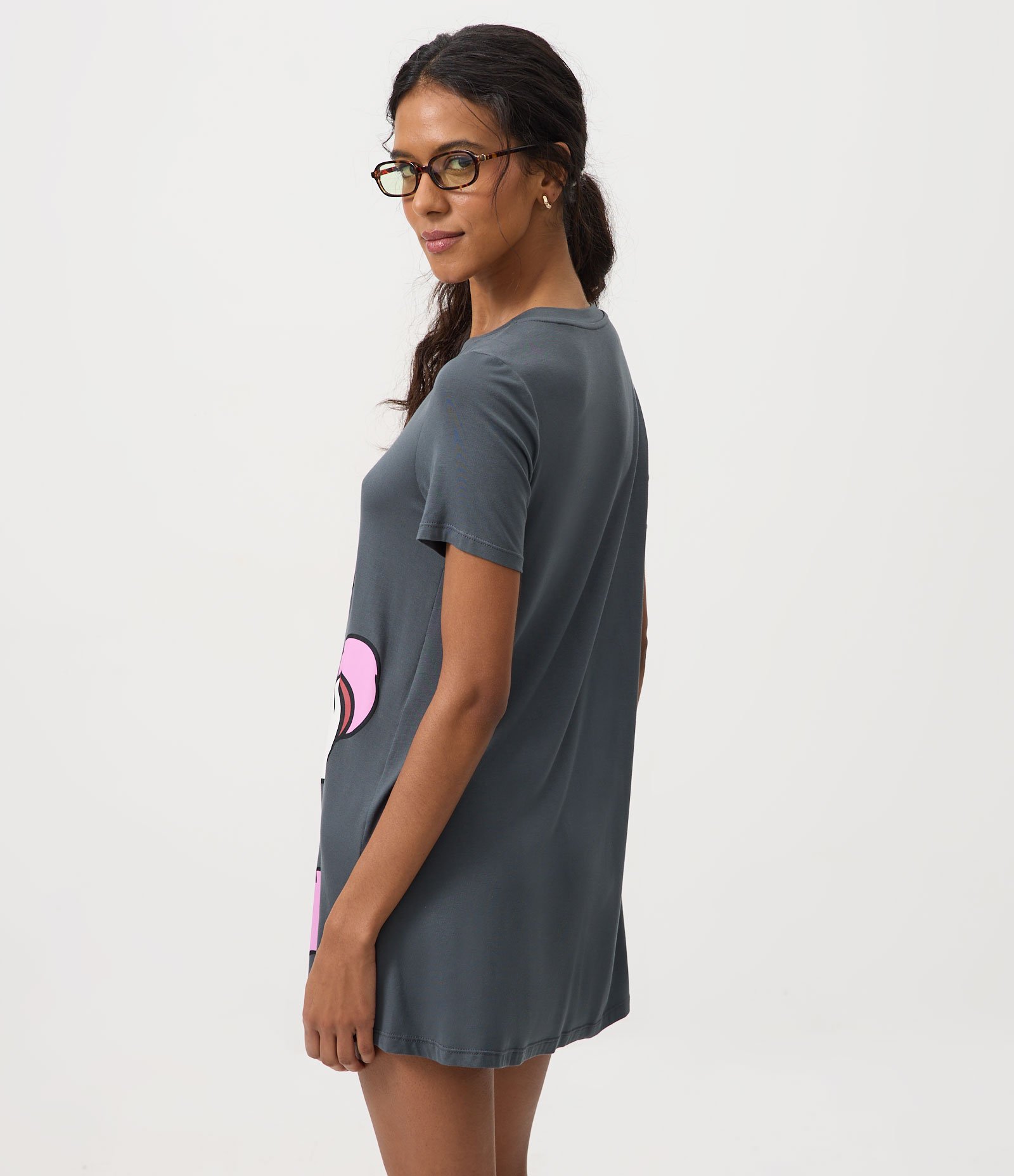 Camisola Curta  em Viscolycra com Estampa Ursinhos Carinhosos Cinza 4