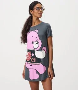 Camisola Curta  em Viscolycra com Estampa Ursinhos Carinhosos