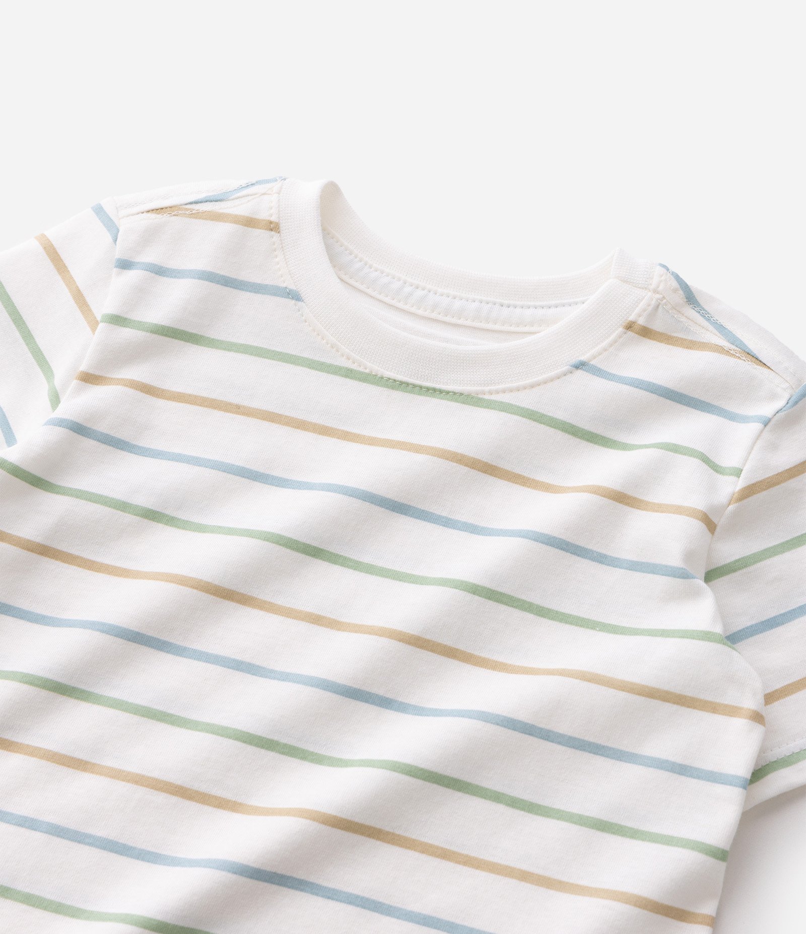 Camiseta Infantil em Algodão com Listras Coloridas - Tam 1 a 6 Anos Branco 4