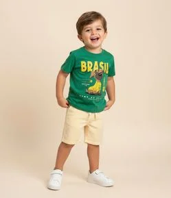 Camiseta Infantil com Estampa Cachorro Caramelo Brasil – Tam 1 a 6 Anos