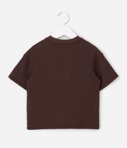 Camiseta Infantil com Textura Waffle e Gola Redonda - Tam 1 a 6 Anos