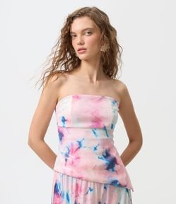 Tomara que Caia em Paetês Tie Dye com Barra Assimétrica