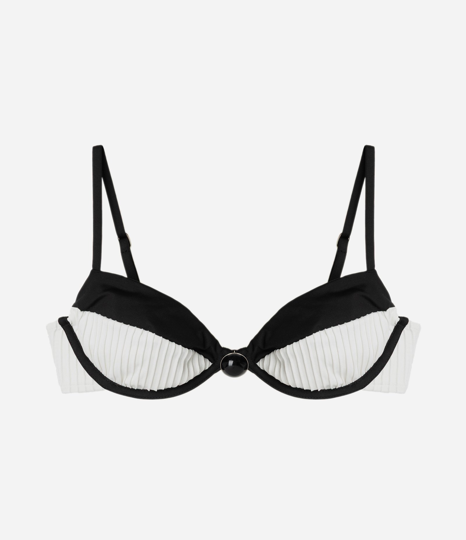 Biquíni Top Meia Taça com Estampa Color Block Preto/Branco 5