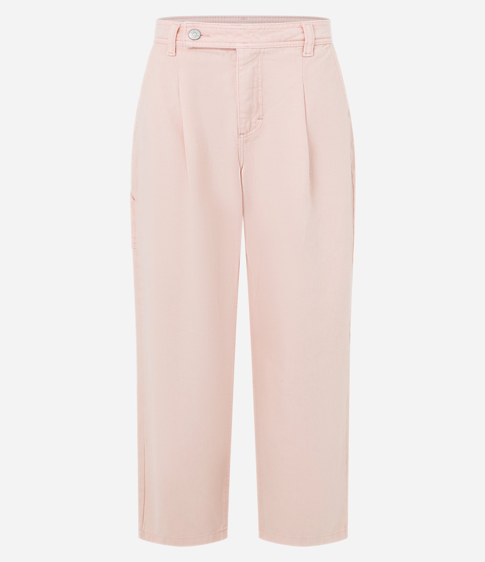 Calça Barrel em Sarja com Cintura Baixa e Bolsos Rosa Claro 5