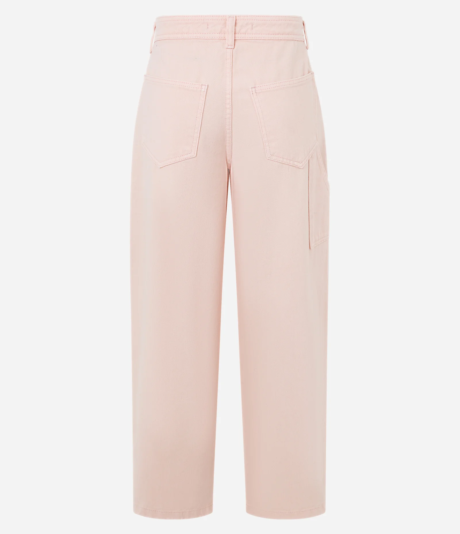 Calça Barrel em Sarja com Cintura Baixa e Bolsos Rosa Claro 6