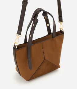 Bolsa Pequena em Suede com Alça de Mão