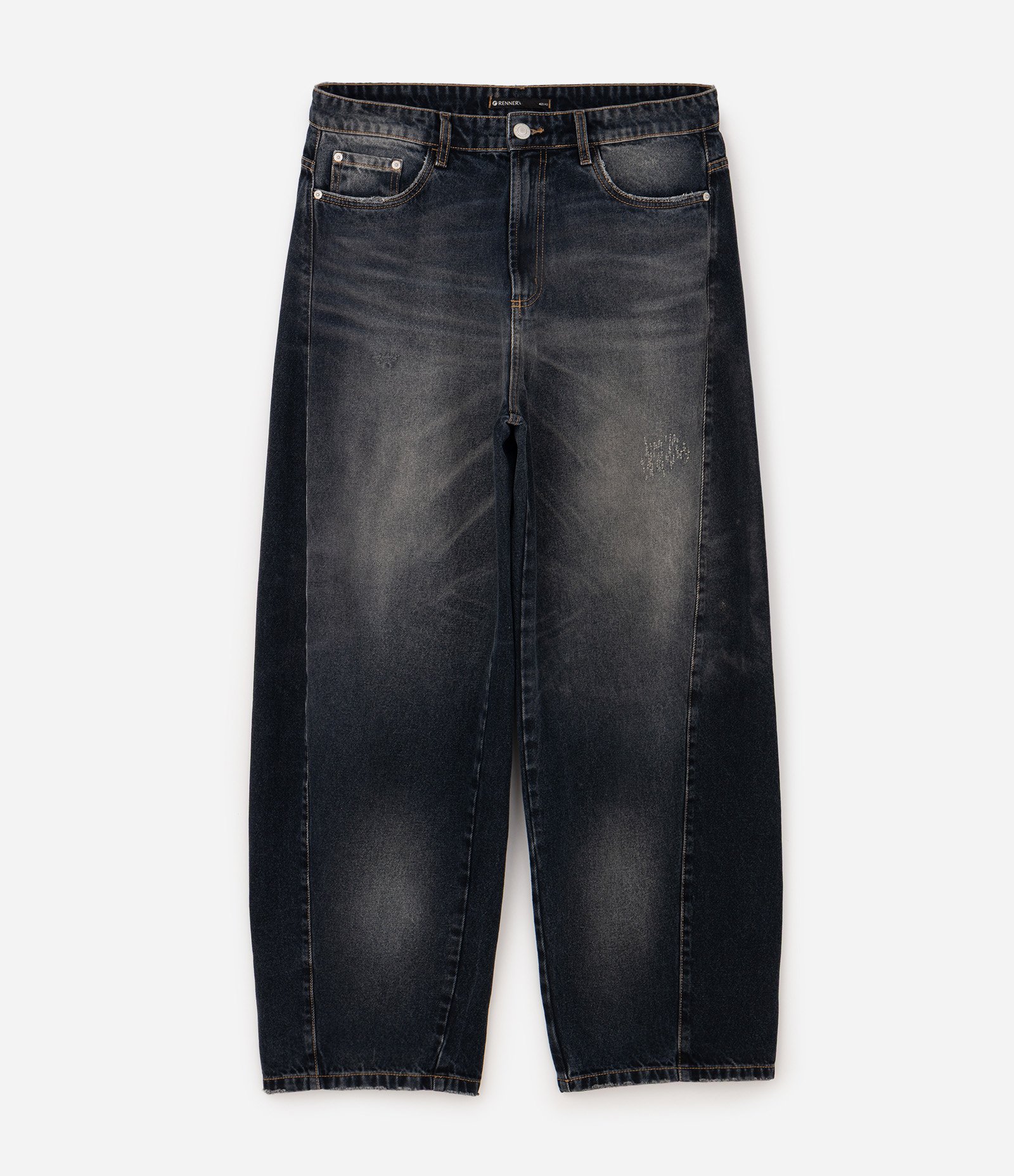 Calça Jeans Baggy Balloon Lavagem Dirty Azul 1