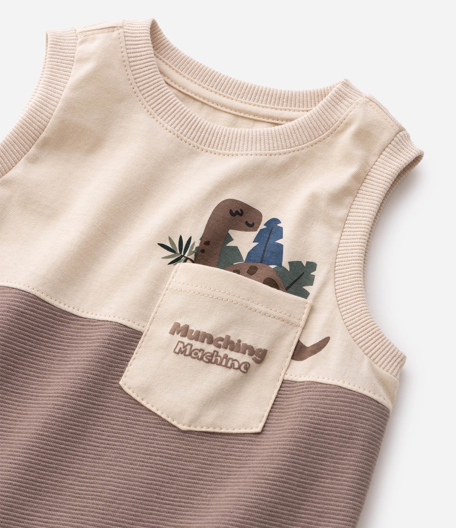 Camiseta Infantil Em Algodão Estampa Dinossauro - Tam de 1 a 6 Anos Bege 7