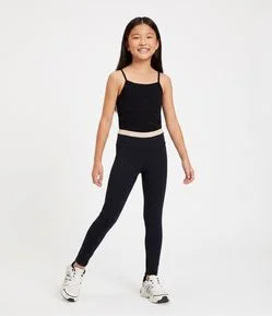 Blusa Slim em Poliamida com Alça Fina - Tam 5 a 16 Anos