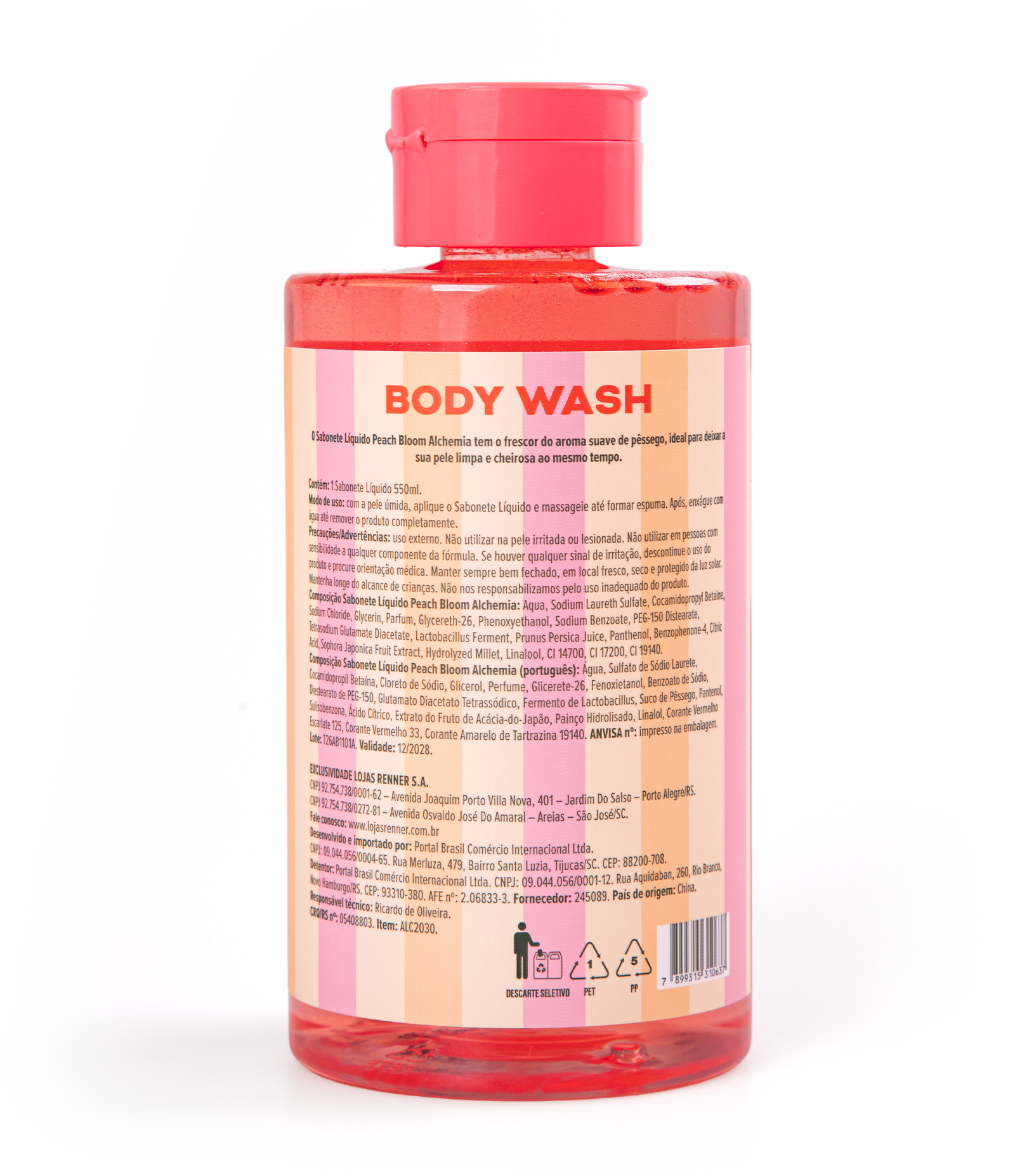Sabonete Liquído Peach Collection Limpeza & Frescor Alchemia 550ml 4