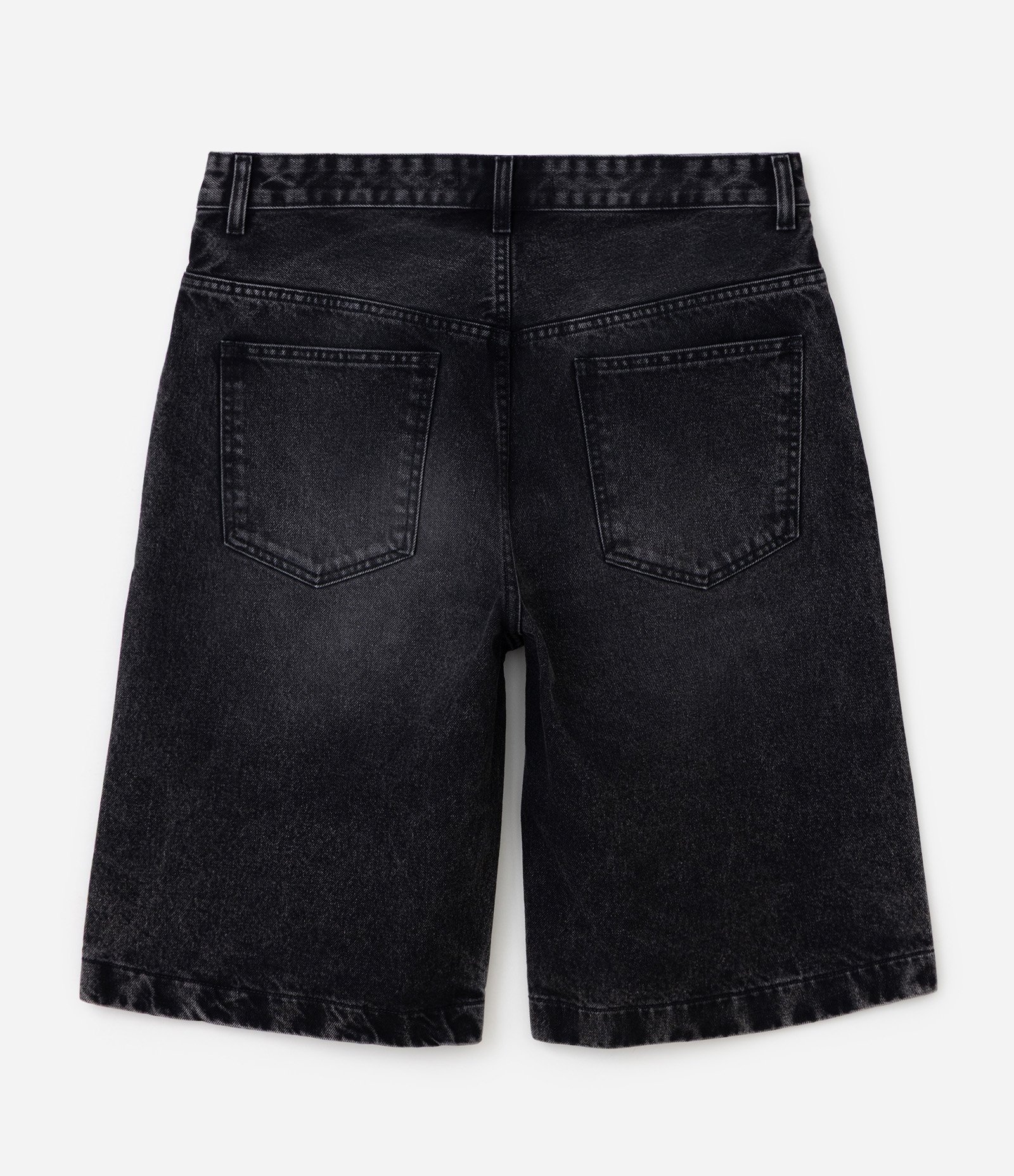 Bermuda Jeans Baggy Relaxed com Bordado Tribal Frontal Preto 6