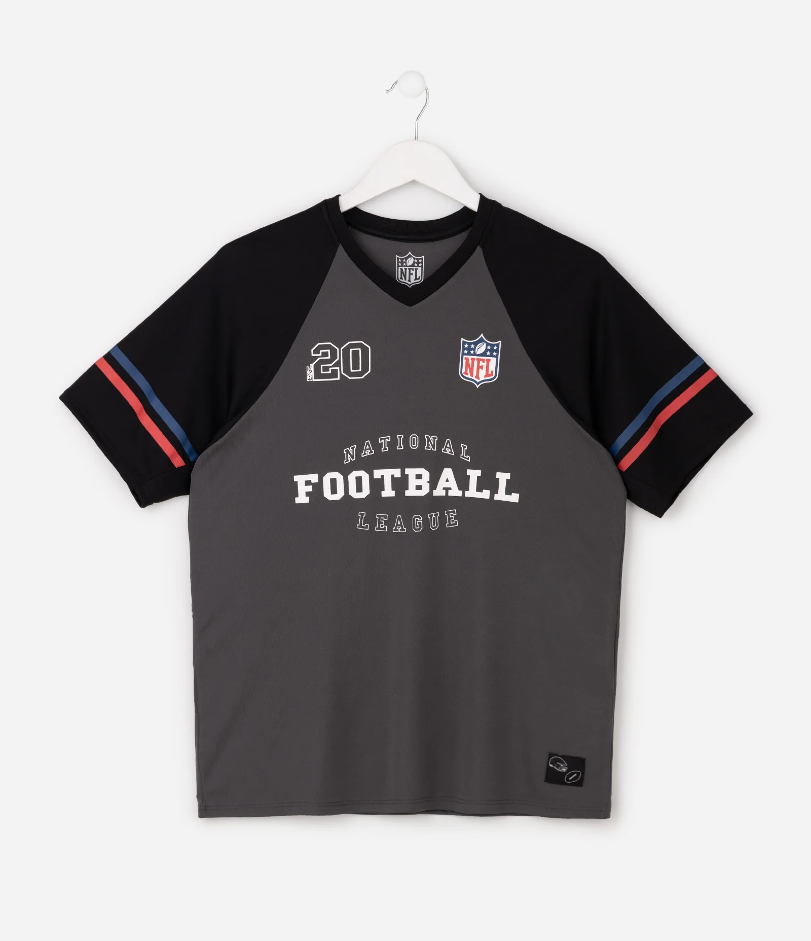 Camiseta Infantil NFL Football com Mochila Gymsack Tam 5 a 14 Anos Cinza 2