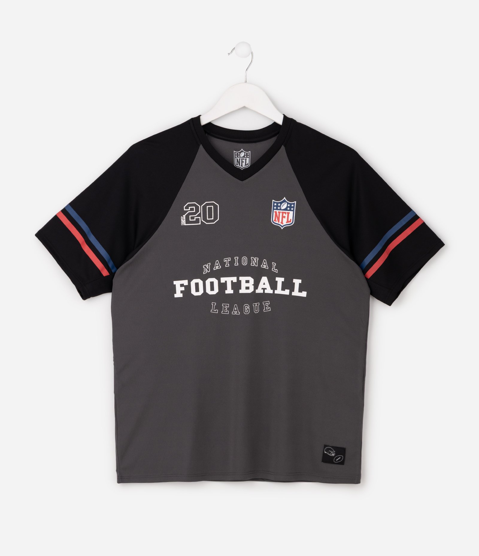 Camiseta Infantil NFL Football com Mochila Gymsack Tam 5 a 14 Anos Cinza 3