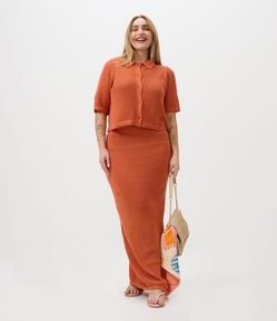 Saia Lápis Longa em Tricô Curve & Plus Size
