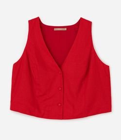 Blusa em Viscolinho com Abotoamento Curve & Plus Size