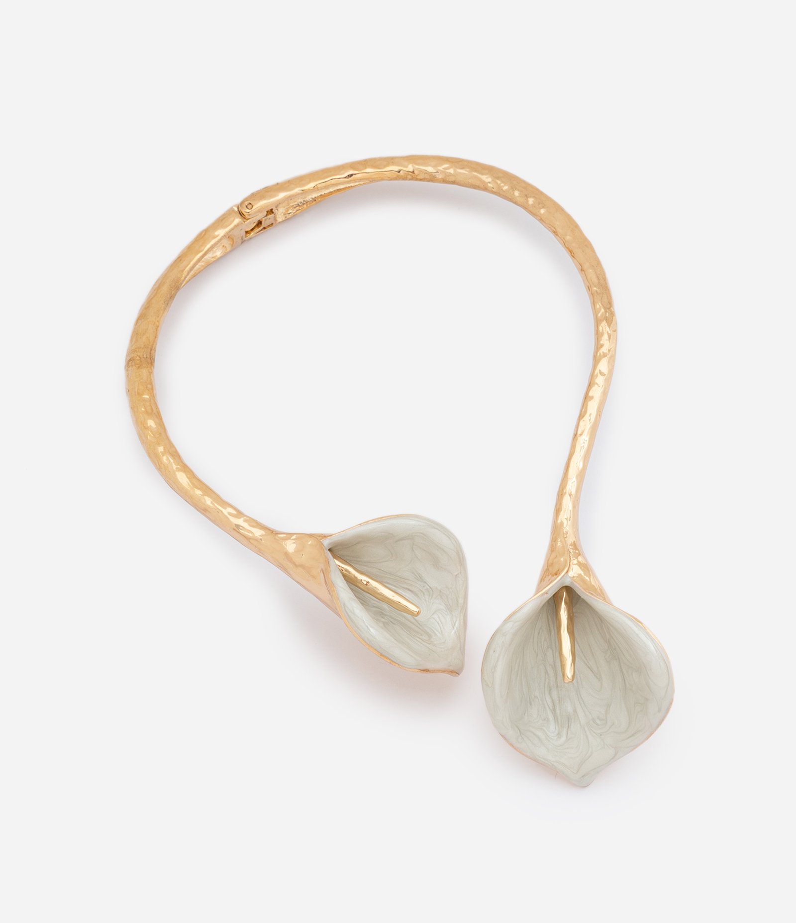 Gargantilha com Ponteiras de Flor Copo de Leite Dourado 3