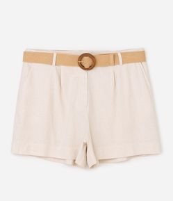 Short em Viscolinho com Cinto de Ráfia Curve & Plus Size