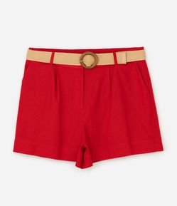 Short em Viscolinho com Cinto de Ráfia Curve & Plus Size